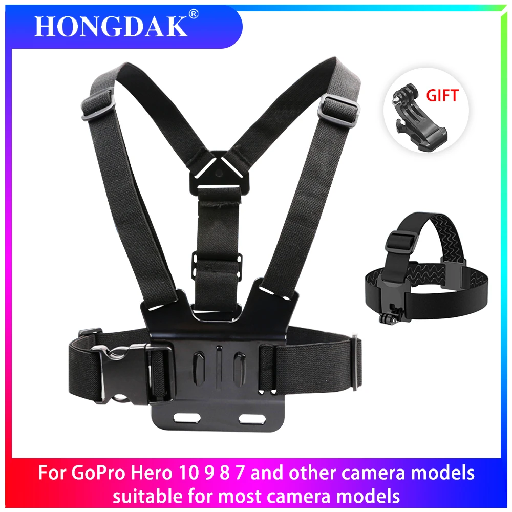 Hongdak регулируемый нагрудный головной ремень крепление для Go Pro GoPro Hero 10 9 8 7 Xiaomi Yi 4K