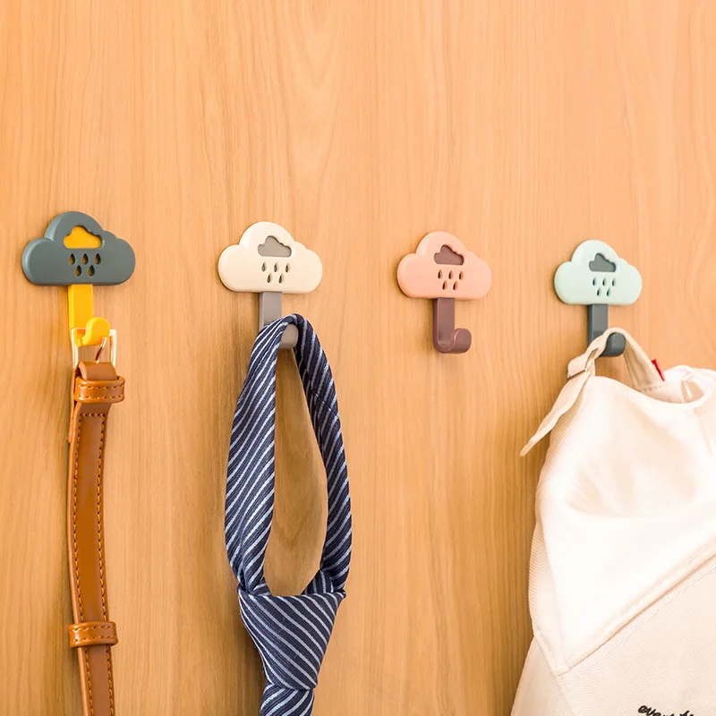 

4Pc/Set Creative Cute Cloud Shape Nail-free Wall Clothes Hooks Kids Room Decorative Key Hanging Hanger Kitchen Storage Hook Tool