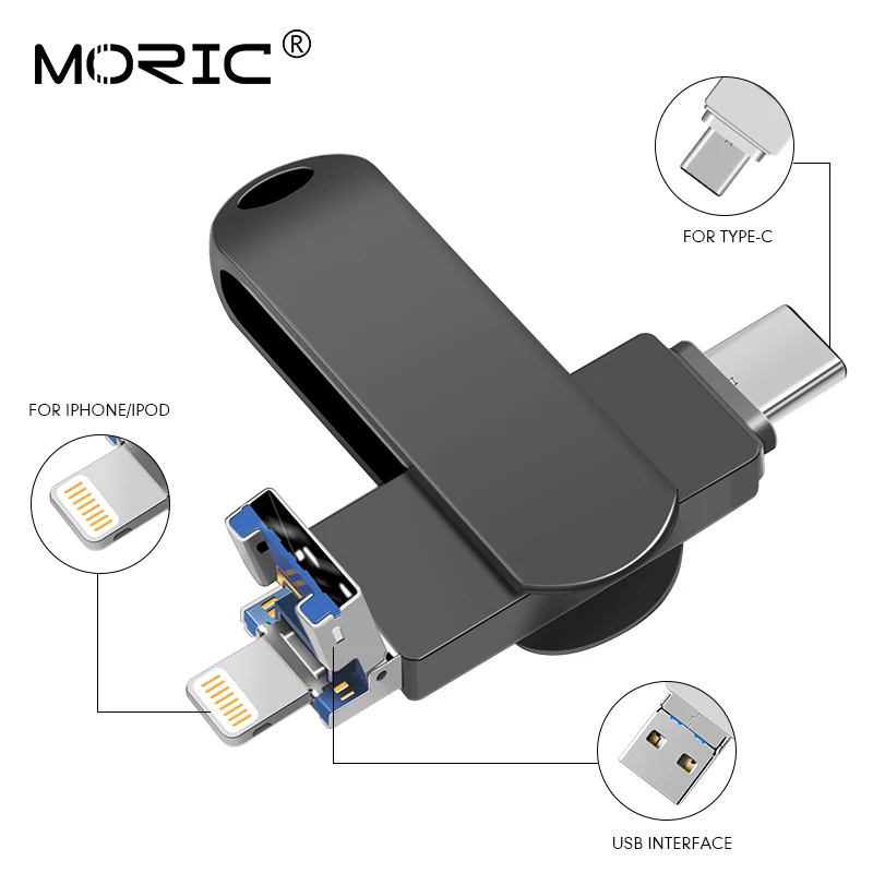 OTG USB флеш накопитель с возможностью поворота 256 ГБ 16 32 64 128 3 в 1 Micro флешка для
