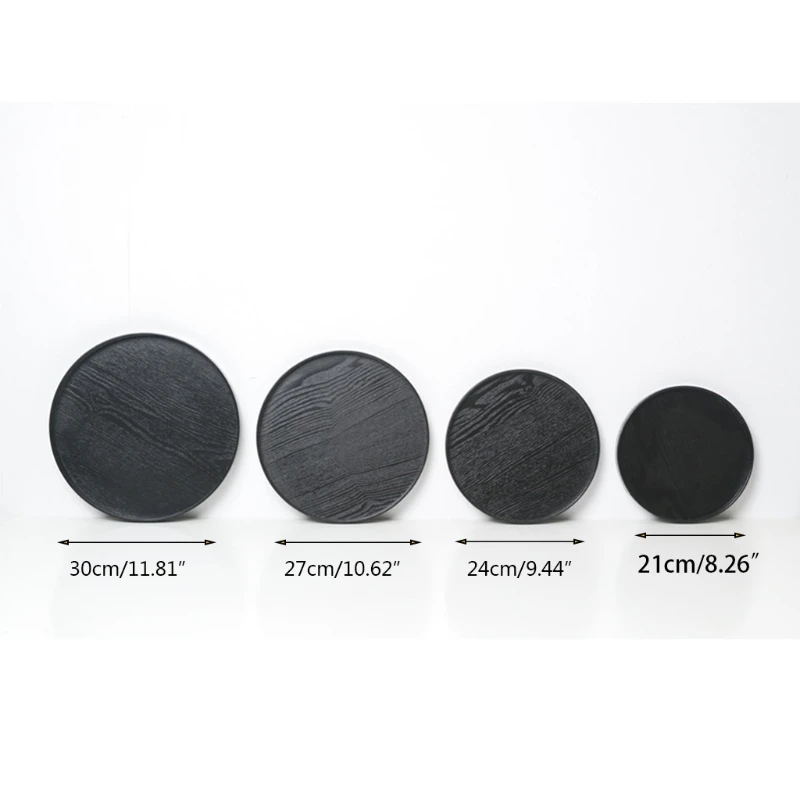 21/24/27/30cm Wood Tea Tray Round Shape Coffee Snack Food Meals Serving for Kitchen Restaurant | Дом и сад
