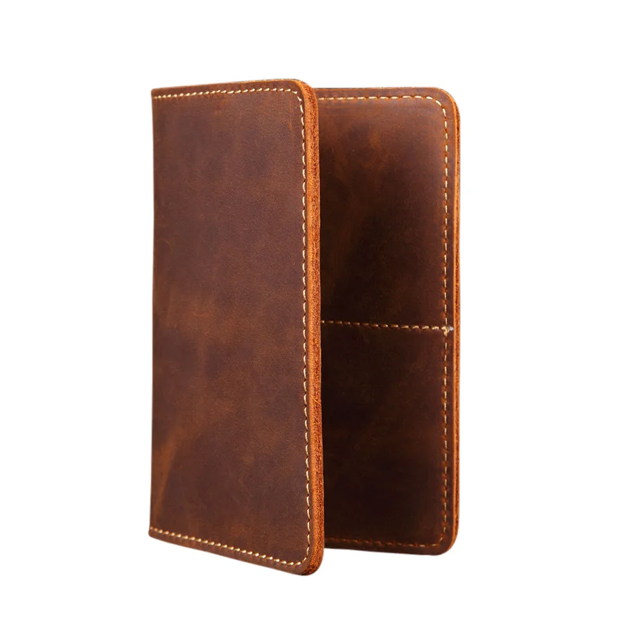 Винтажный Мужской чехол для паспорта из натуральной кожи обложки ручной работы