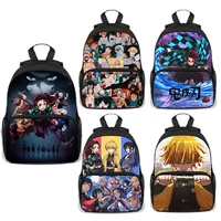 japan anime demon slayer kimetsuno yaiba backpack boys girls multi pocket school bag for children bookbag mochila mujer