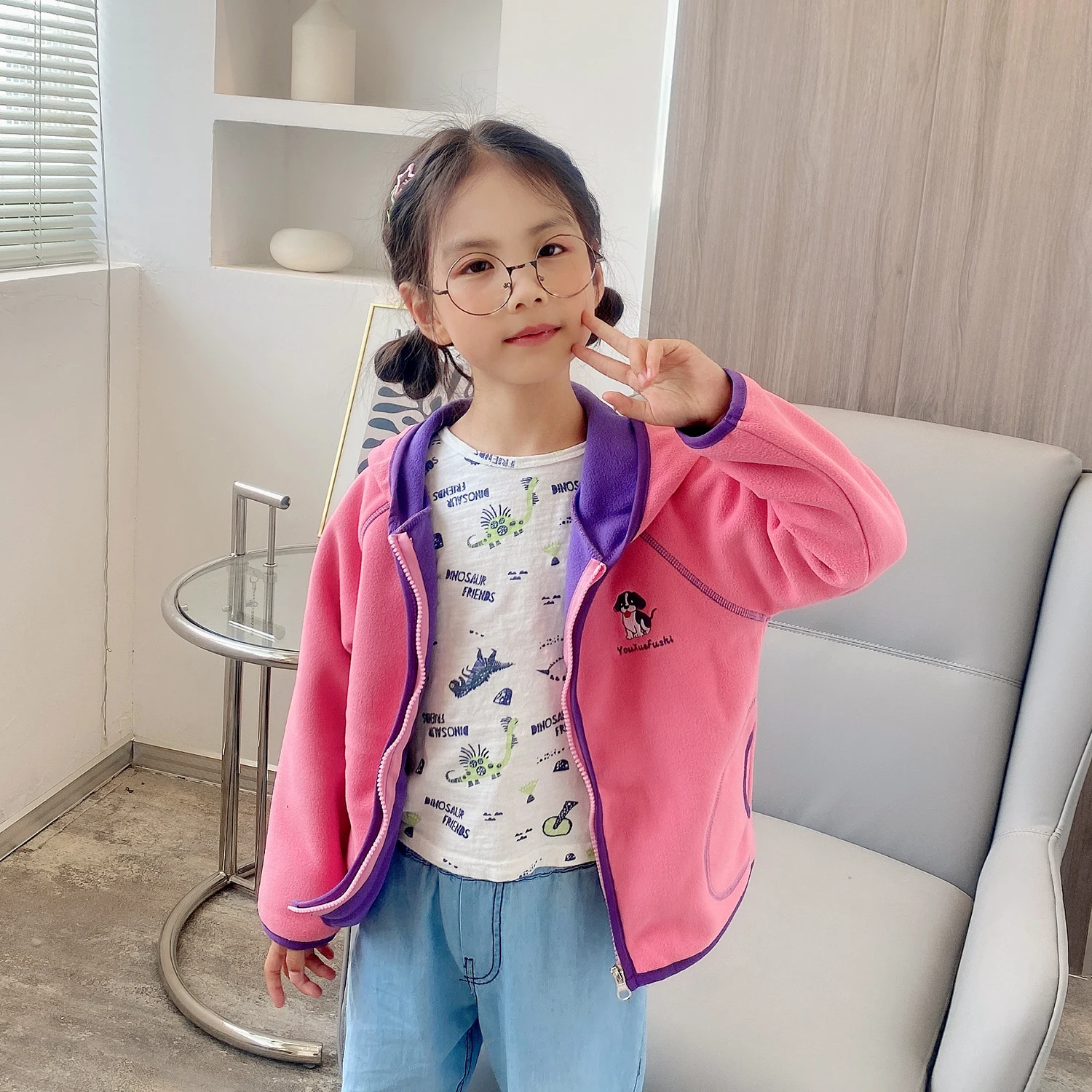 Куртка с рисунком для мальчиков Новая весенняя одежда маленьких девочек Детская