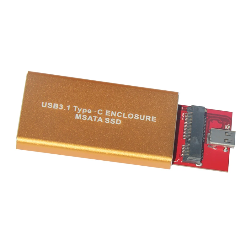 

BTBcoin 10Gbps USB 3.1 Type-C to mSATA SSD Enclosure USB-C to Mini SATA Hard Disk Adapter External HDD Mobile Box 3030 5030 SSD
