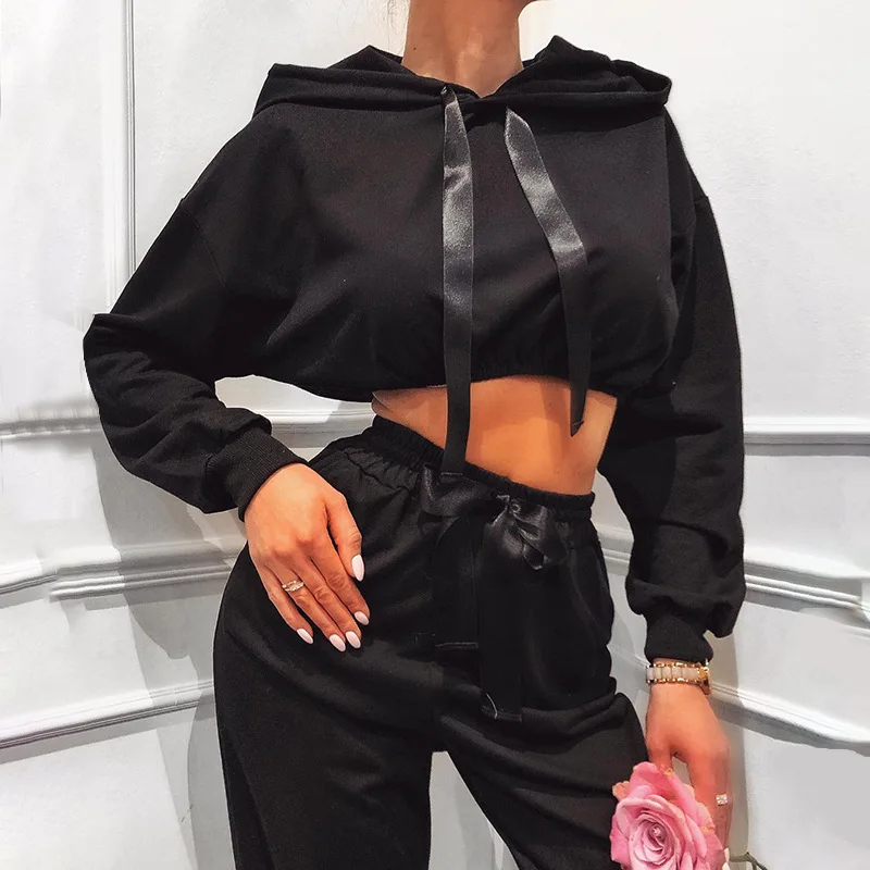 Красный комплект из 2 предметов женские комплекты зимняя одежда худи укороченный