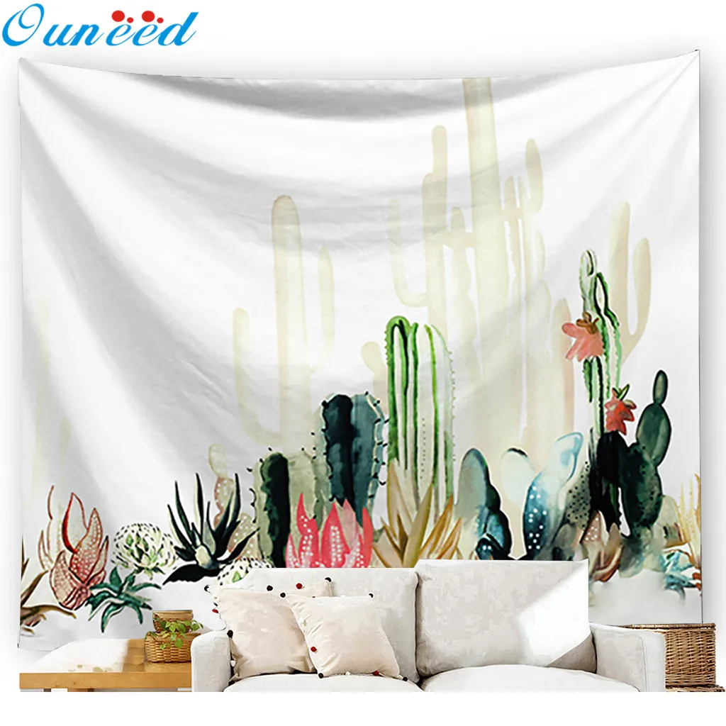 Ouneed гобелен С КАКТУСОМ акварельным принтом пляжные полотенца украшение банные