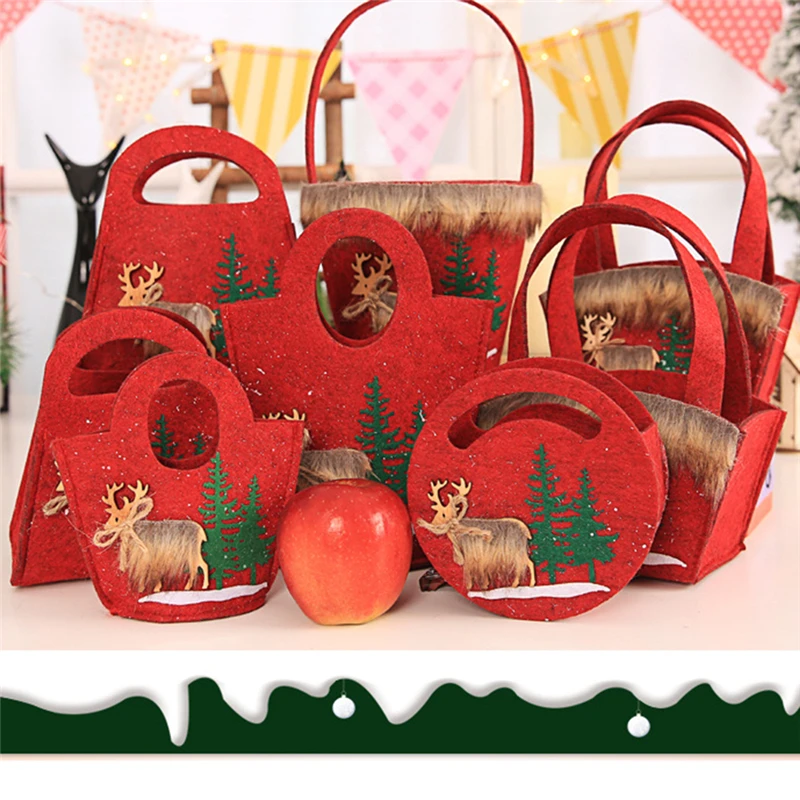 1 шт. Рождественские снежинки нетканые конфеты мешок чулок Рождественская елка