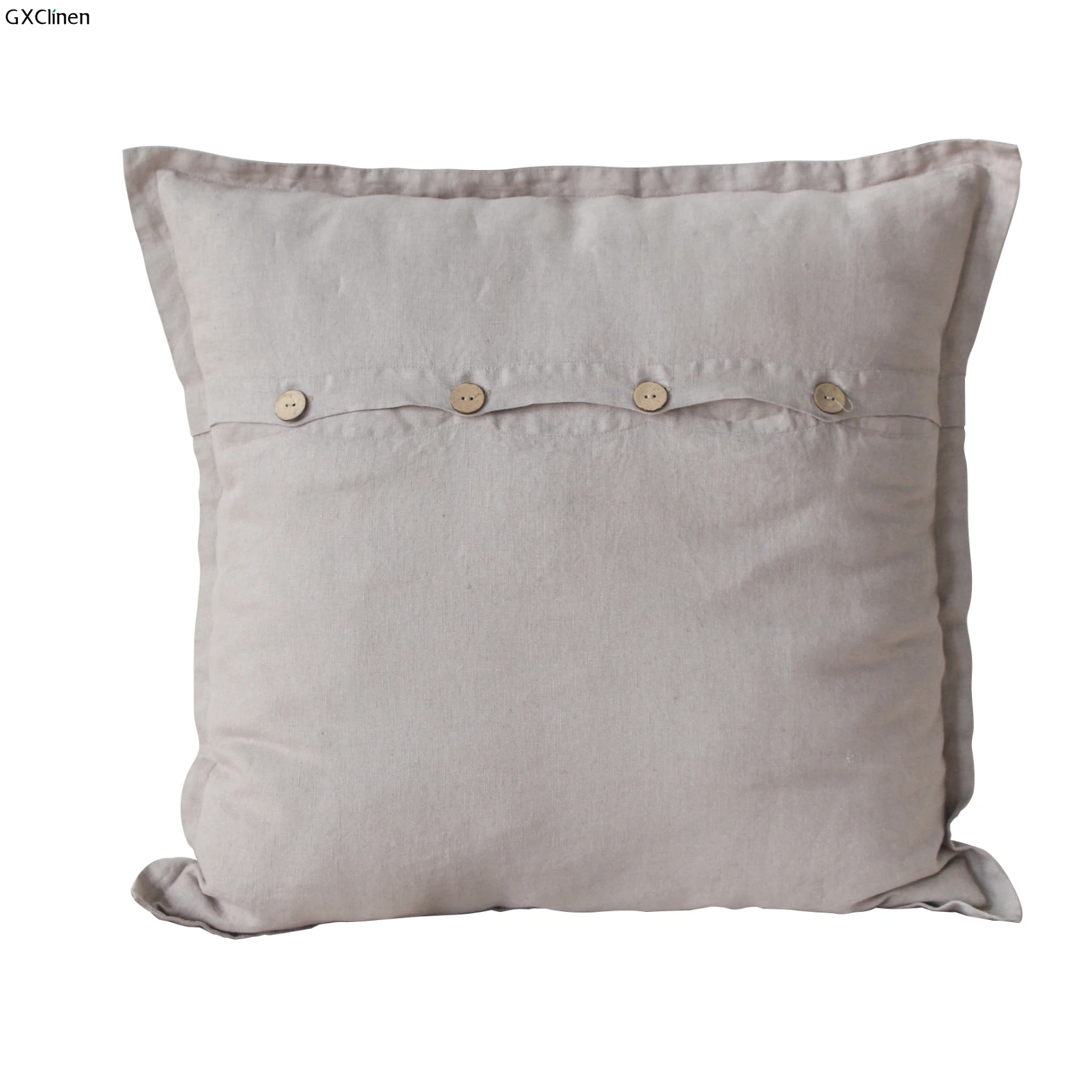 100% Linen French Pure Linens Single Envelope Pillow Cushion Cover ENZYME Wash Euro Sham 65x65cm Antibacterial Case 1pc | Дом и сад
