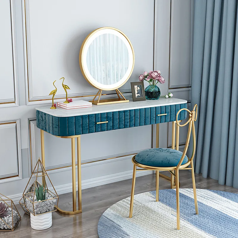 Мраморный стол скандинавский светильник роскошный туалетный столик шкаф для