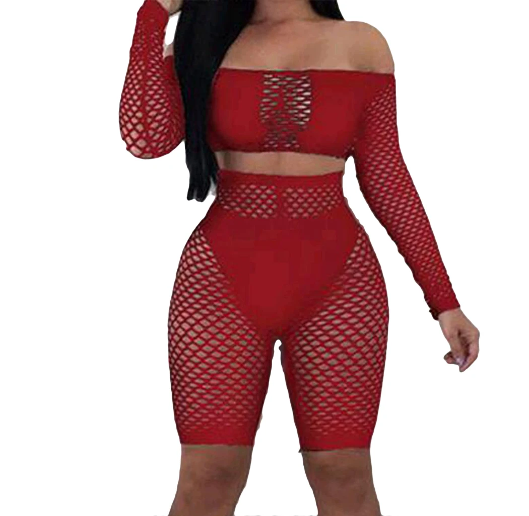 Комплект из двух предметов прозрачная укороченная футболка шорты с сеткой