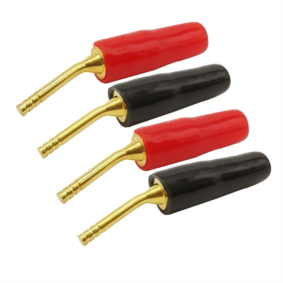 

4 шт./лот вилка типа «банан», винтовой замок, клеммы, проводка, аудио, Hi-Fi, адаптер для динамика, маленький 2 мм штекер типа «банан», угловой разъем