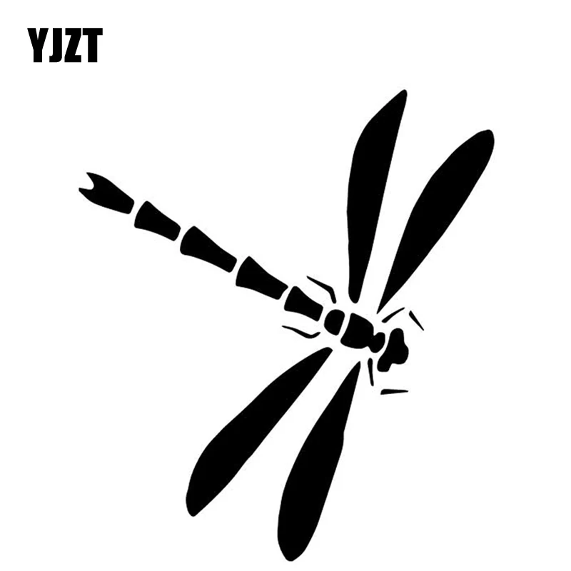

YJZT 13.8CM*15.7CM Dragonfly Car Door Decor Creative Pattern Car Sticker Vinyl Decal Black/Silver C4-2787