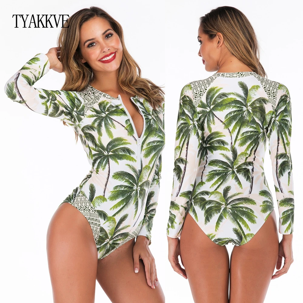 TYAKKVE,, Рашгард, длинный рукав, купальник, цельный, для серфинга, одежда для плавания, женский спортивный костюм, купальные костюмы размера плюс, монокини, S-XXL