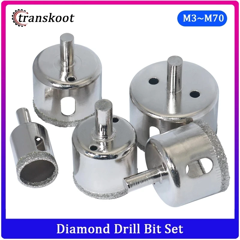 Diamond Coated Drill Bit 3-60mm Size Diamond Tools Hole Saw for Ceramic Glass Marble Tile Granite Drilling Tool