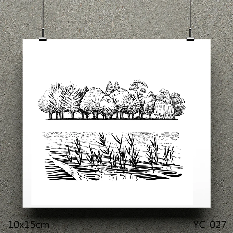 

AZSG River Tree Clear Stamps/Seals For DIY Scrapbooking/Card Making/Album Decorative Silicone Stamp Crafts