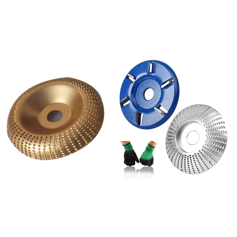 

1 Pcs 125Mm Wood Shaping Disc Wood Carving Disc Grinder Wheel & 1 Set Wood Carving Disc And Angle Grinder Disc
