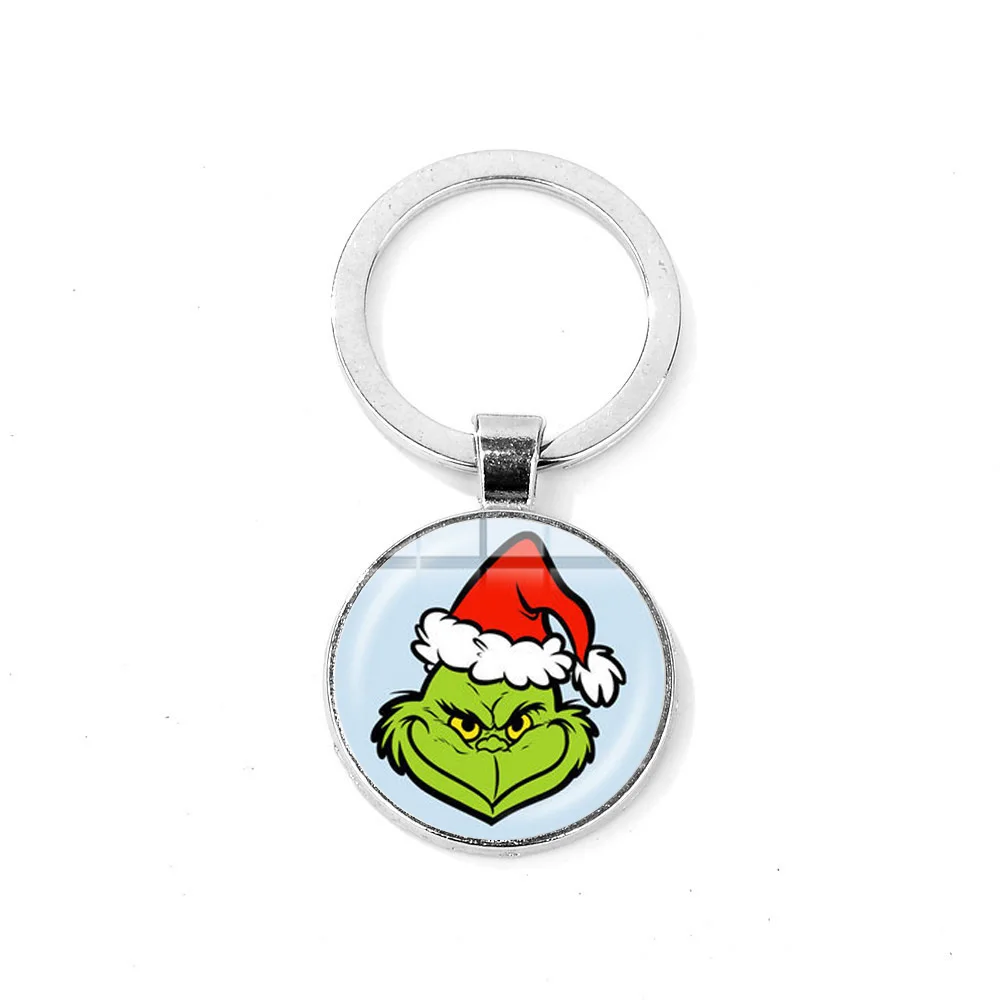 SONGDA Movie The Grinch брелок как Grinch палантин Рождественская собака стеклянный кабошон брелок забавные детские ювелирные изделия аксессуары - Цвет: Style 10