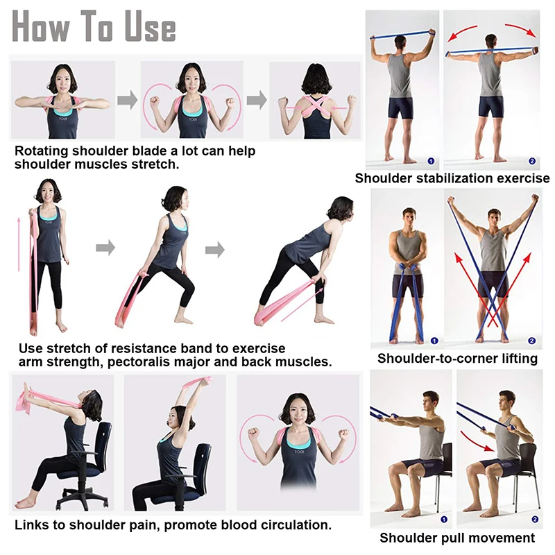 Набор эластичных лент из латекса не требующий для физической терапии йоги