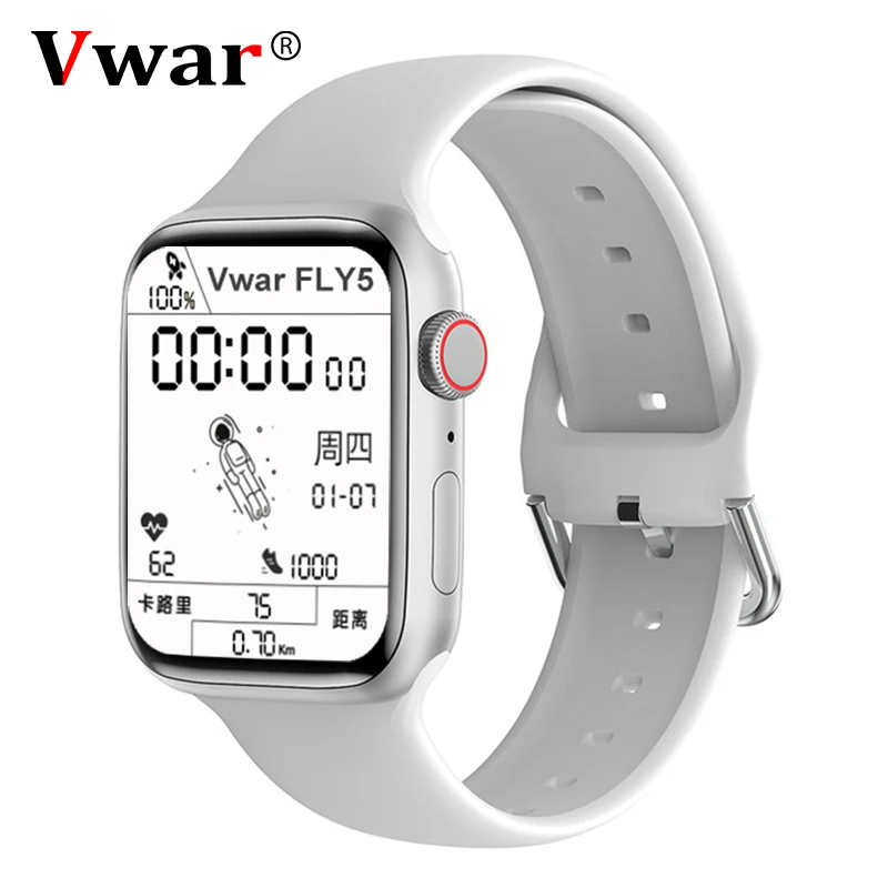Смарт-часы Vwar FLY5 серии 6 с GPS SIRI Bluetooth звонки IWO 16 артериальное давление для