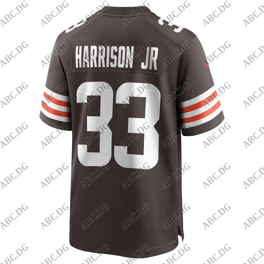 

Customized Stitch American Football Jersey Men Women Kid Youth Cleveland Ronnie Harrison Jr. Brown Game Jersey