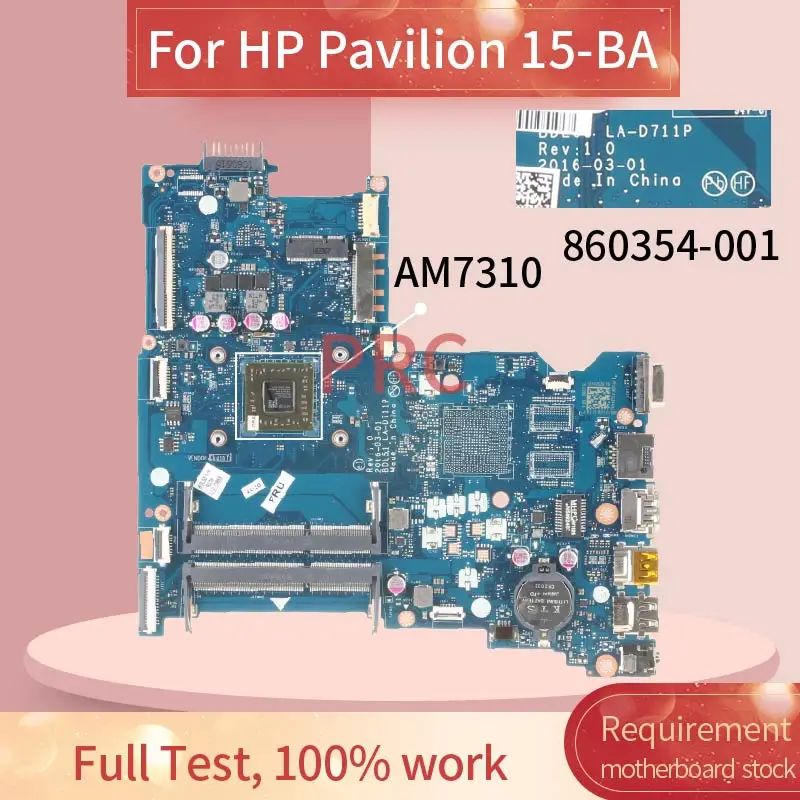 860354-001 860354-601 для HP Pavilion 15-BA AM7310 материнская плата для ноутбука DDR3 Материнская плата для ноутбука