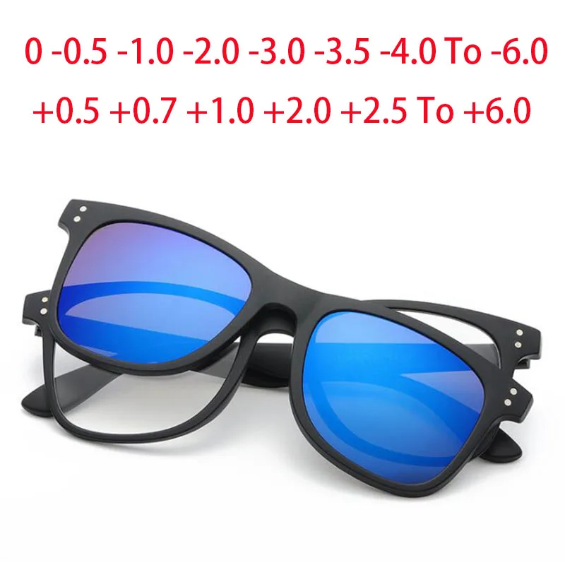 

2282 Magnet Clip Square Myopia Glasses 0 -0.5 -1.0 -2.0 To -6.0 , Hyperopia Sunglasses +0.5 +1.0 +2.0 To +6