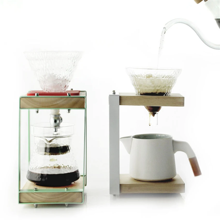 Держатель для стакана V60 с деревянным фильтром кофе стойка холодного