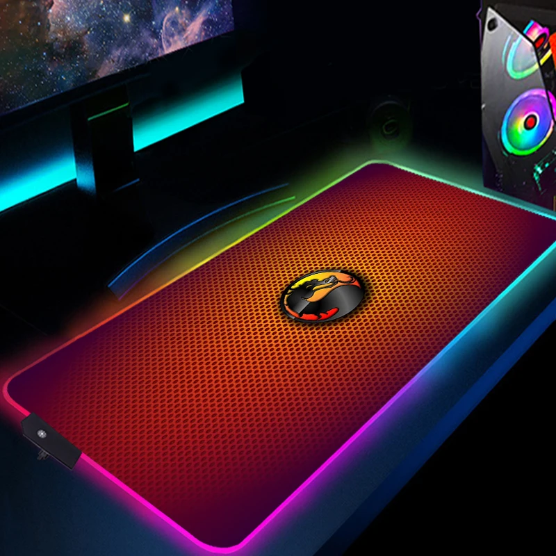 rgb mortal kombat mouse pad anime led gaming accessories speed game gamer pc keyboard carpet laptop notebook desk mat mousepad free global shipping