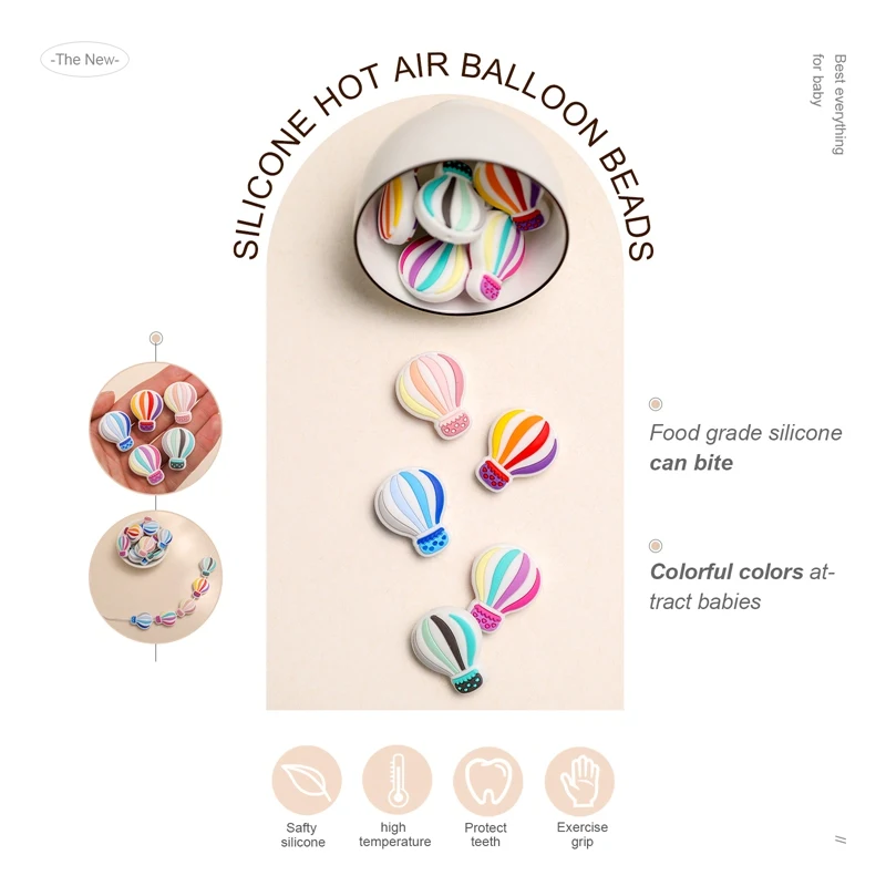 5 шт./компл. детский силиконовый Прорезыватель для зубов бусины из пищевого