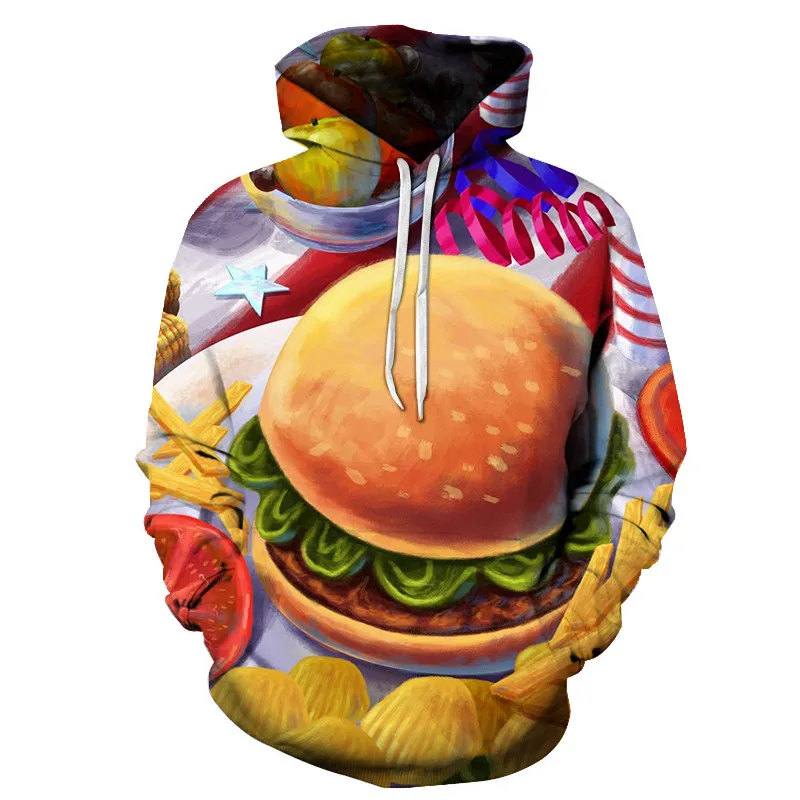 

2019 New poker /beer/Burger Sweatshirts Men Brand Hoodies Men 3D Printing Hoodie Male Casual Tracksuits Tops Hip hop 6XL