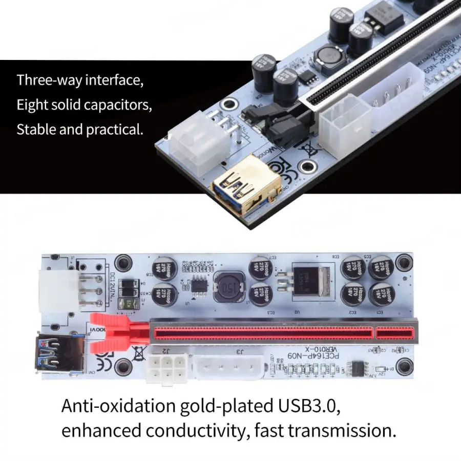 XT-XINTE PCI-E PCI Express 1X к 16X расширитель Pcie переходная карта переходника с кабелем USB 3 0 60