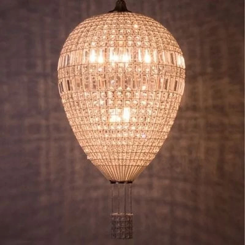 

vintage light modern K9 crystal lighting fixtures lamparas colgantes para comedor crystal pendant light hot air balloon design