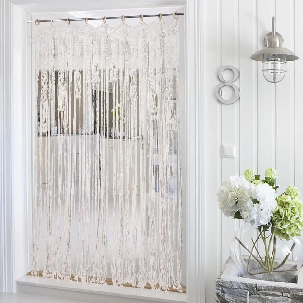 

Bohemian Handmade Wall Hanging Woven Tapestry Room Door Window Curtain Wedding Backdrop Macrame Hanging Curtain Home Decor