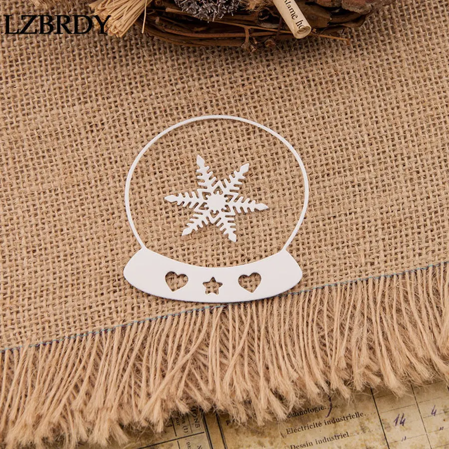 Нежный хрустальный шар со снегом цветком звездой сердцем тиснением