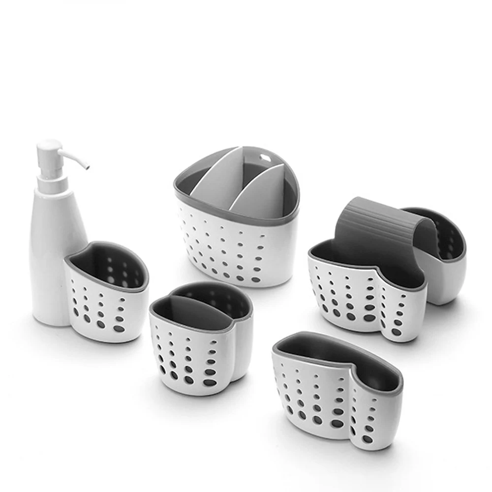 

2 In 1 Refillable Lotion Bottle Shampoo Liquid Soap Dispenser Sponge Basket Holder Lotion Container Dispenser