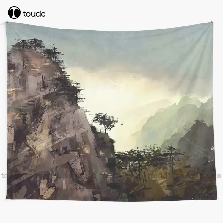 

Misty Mountain Tapestry Giant Wall Tapestry Tapestry Wall Hanging For Living Room Bedroom Dorm Room Home Decor Background Wall