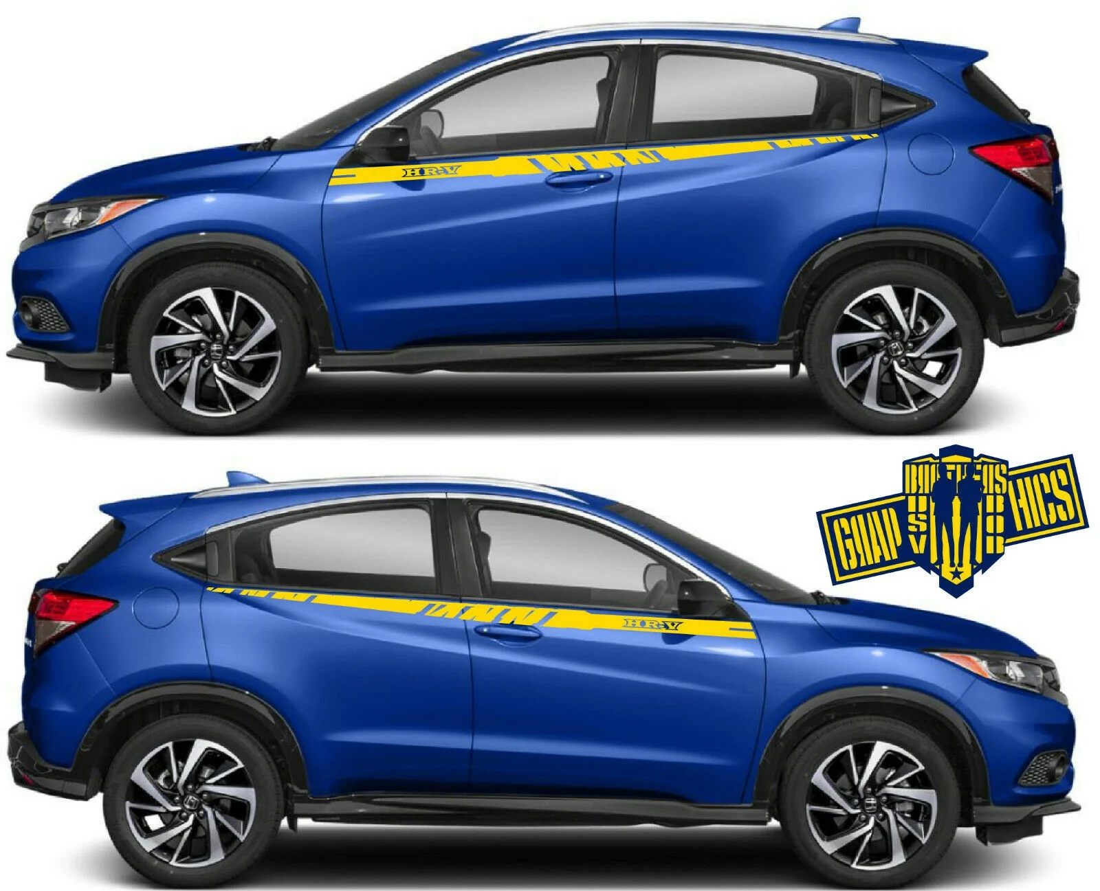 

For x2 Graphics Decal Stickers Car Racing Vinyl Sticker for Honda HR-V