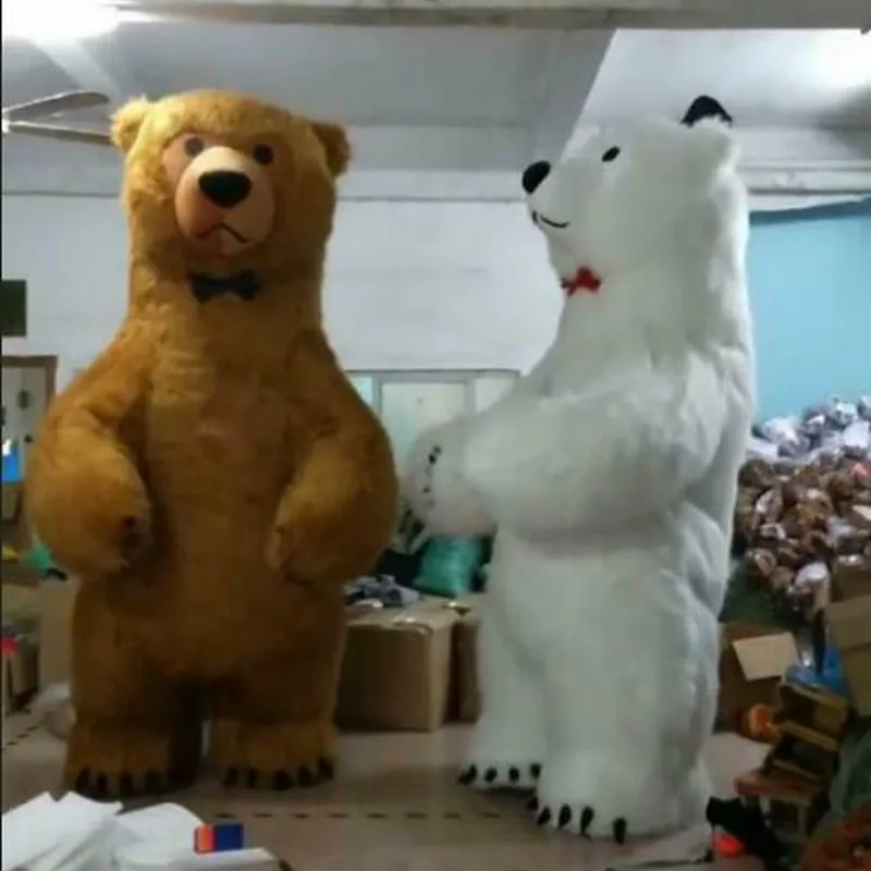 3 м надувной костюм талисмана белого медведя пушистые костюмы для косплея