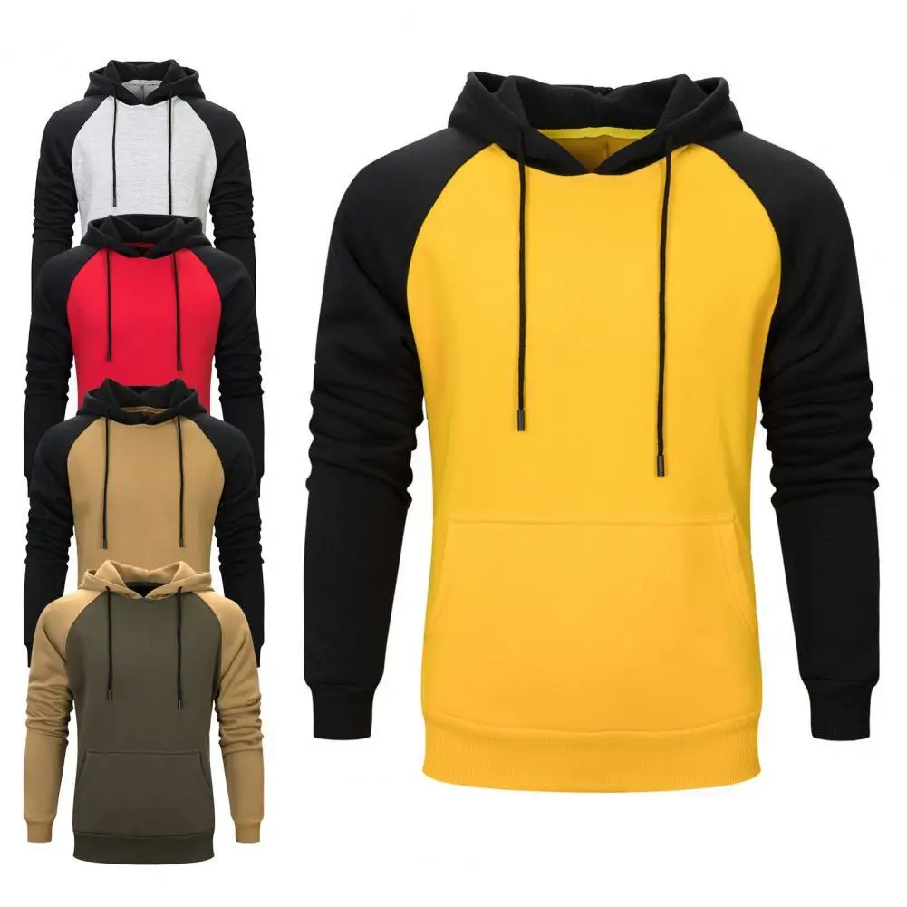 

With Pocket Flannel Drawstring Loose Male Flannel Sweatshirt for School
