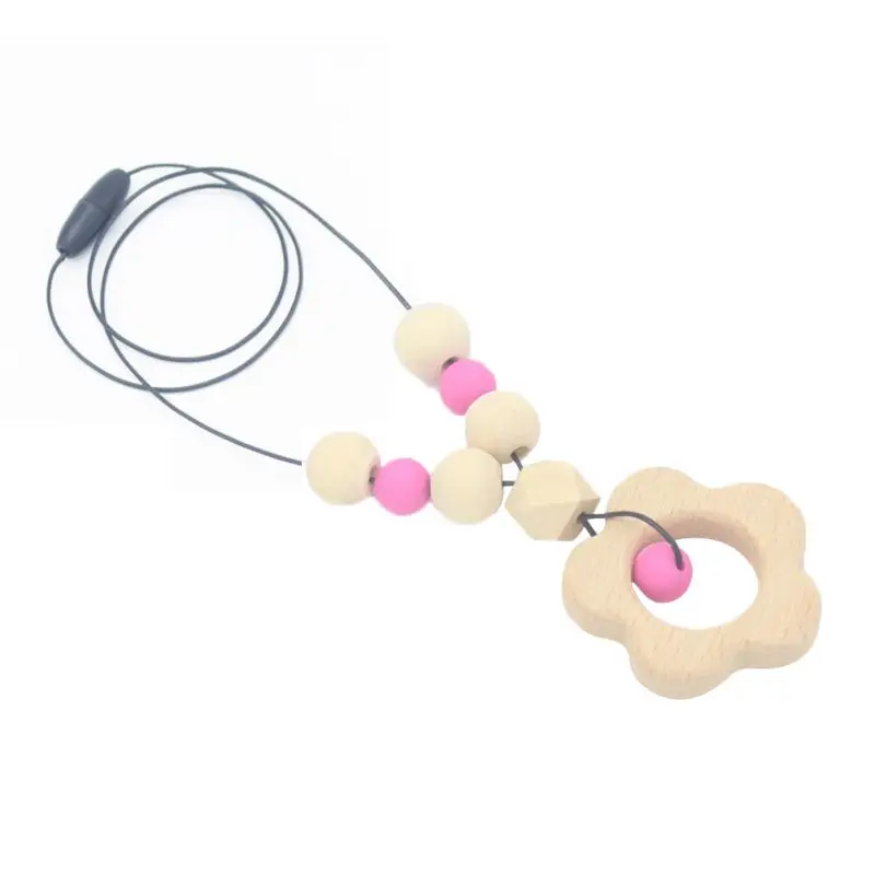 

1Pcs Baby Teething Necklace Food Grade Silicone Beads Long Chain Baby Goods Silicone Bead Nurse Gift For Baby Teethers