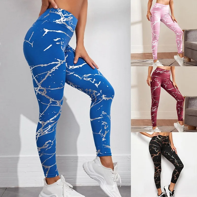 

High Waist Seamless Sexy Leggings Women Sweatpants Butt-up Bronzing Slim High-waisted Leggings Pants Trousers