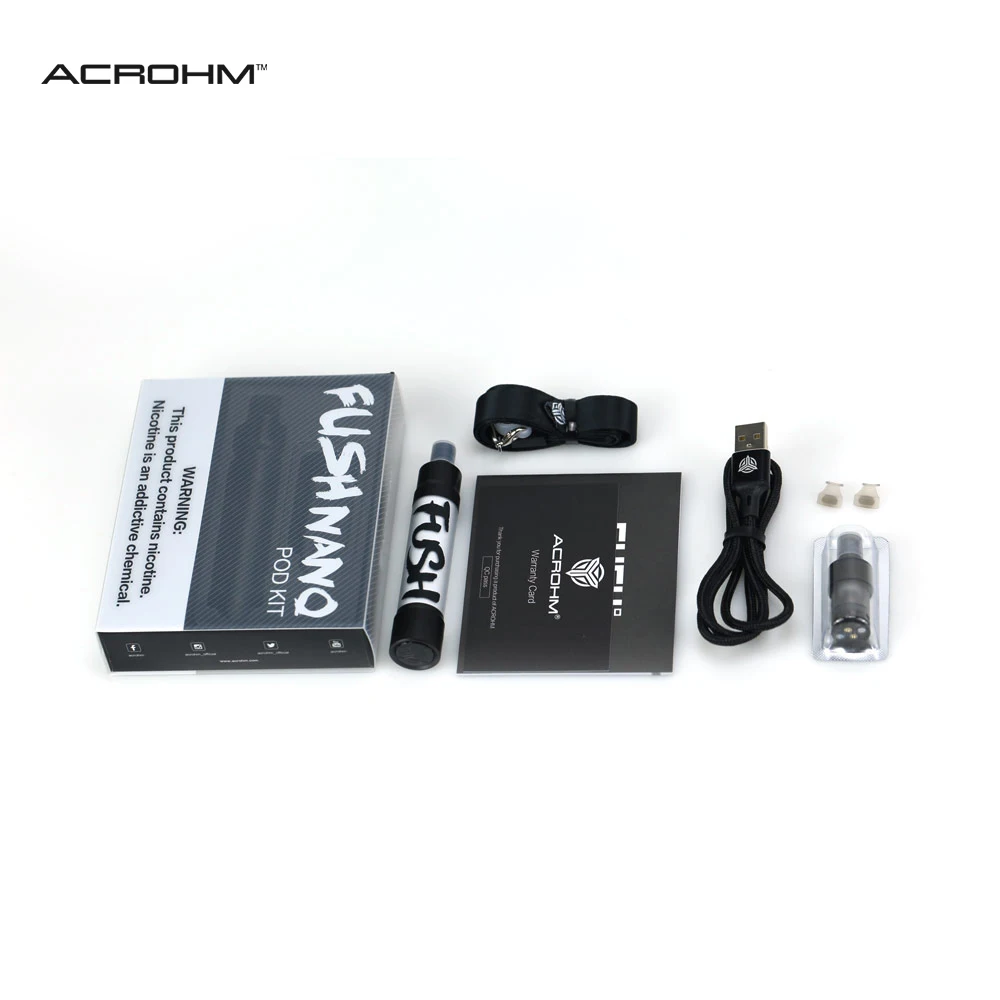 Original Acrohm Fush Nano Pod Kit updated and Limited Edition 1.8ml Capacity 550mAh Battery used 1.0Ω mesh coil E-Cigarette | Электроника