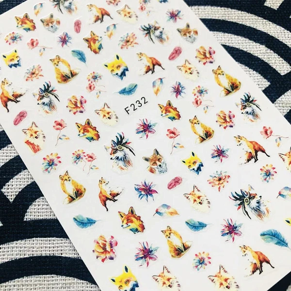 F533 лиса серии LICEDESIGNS стикеры 3D на ногти Nail Art Наклейка шаблон инструмент для ногтевого дизайна украшения