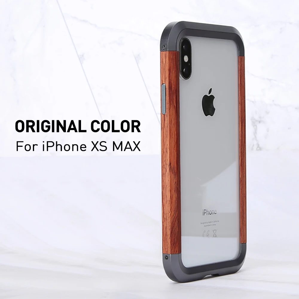 Чехол для телефона iphone X деревянная рамка ретро пара чехол для телефона XsMAX чехол для телефона металлический каркас алюминиевый металлический бампер - Цвет: XS MAX