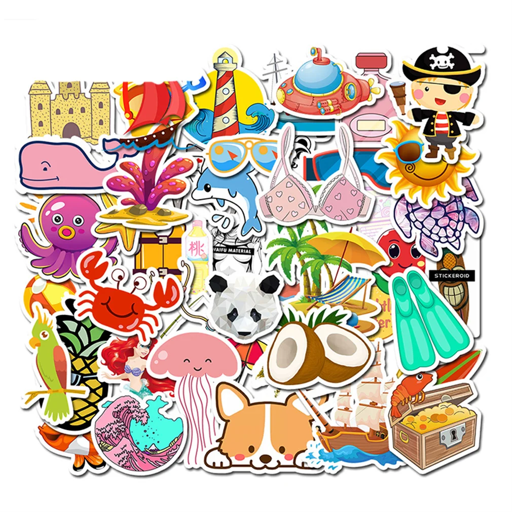 

10/30/50PCS Cartoon Cute Little Fresh Style Diary Waterproof Graffiti Suitcase Laptop Guitar Toy Decoration Sticker Wholesale