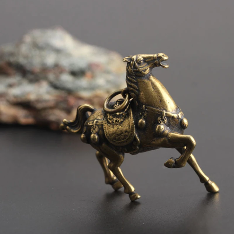 

Race Horse Rustic Ornament Figurine Miniature Statue Animal Brass Desk Display