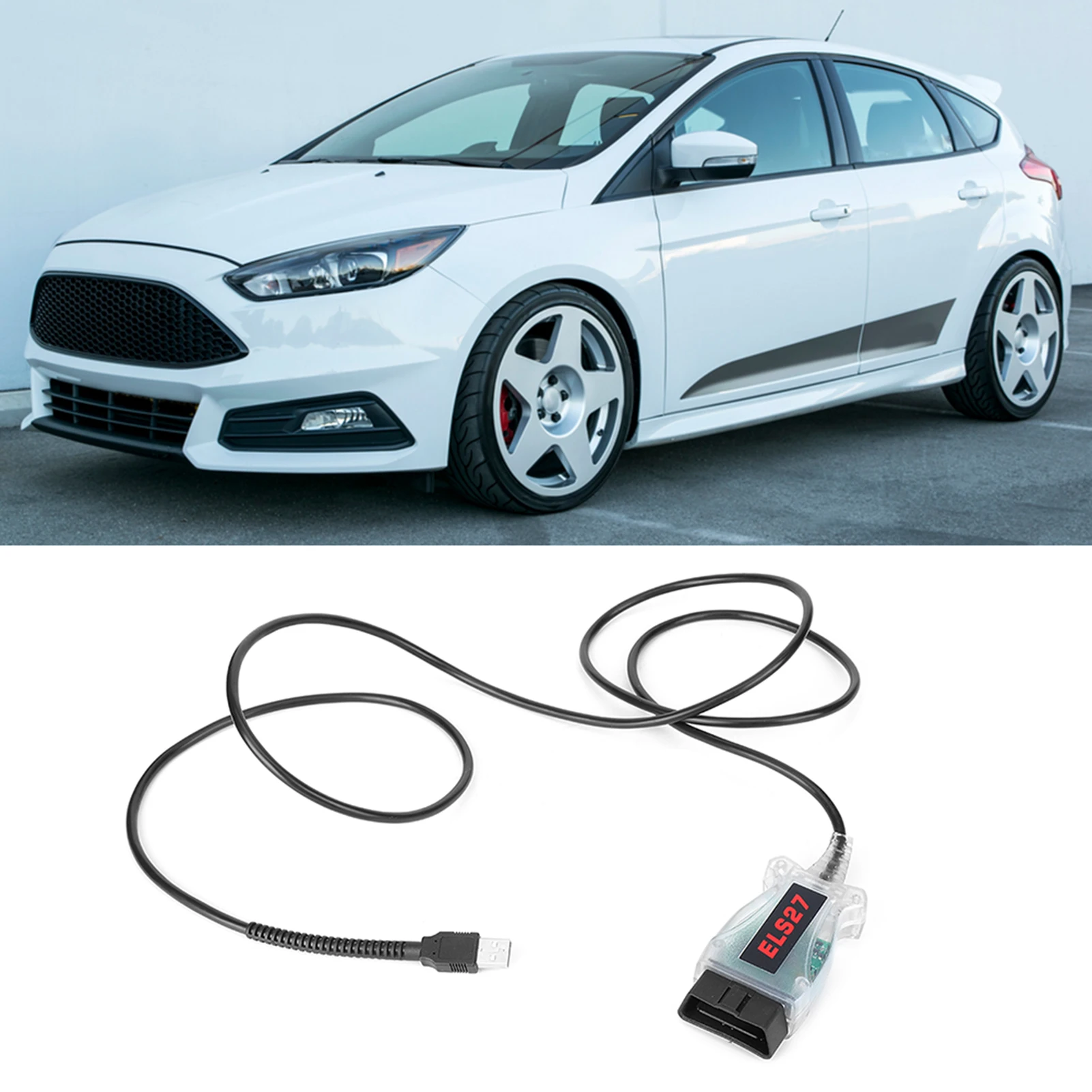 

Free Shipping ELS27 OBD2 Diagnostic Scanner Car Diagnostic Cable Fit For New Focus Ford Kuga ELM327 Fit For New Focus 12-15