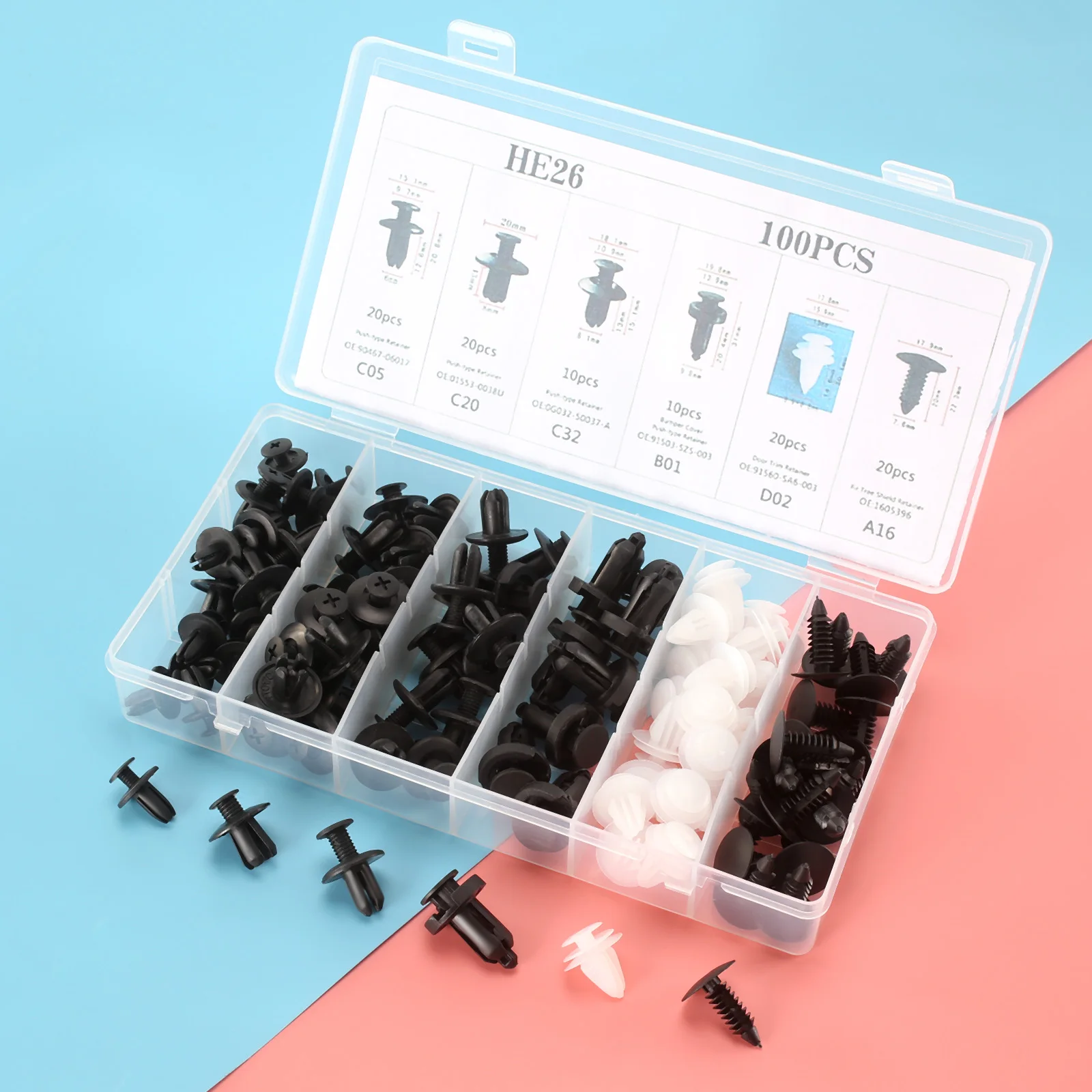 6 размеров/100 шт. клипсы для крепления автомобиля инструмент ремонта кузова