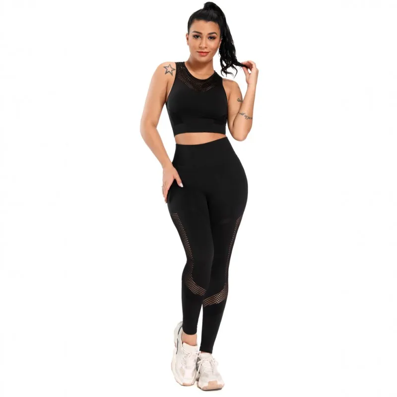 Гимнастический комплект 2 предмета спортивная одежда Бесшовные Йога Фитнес