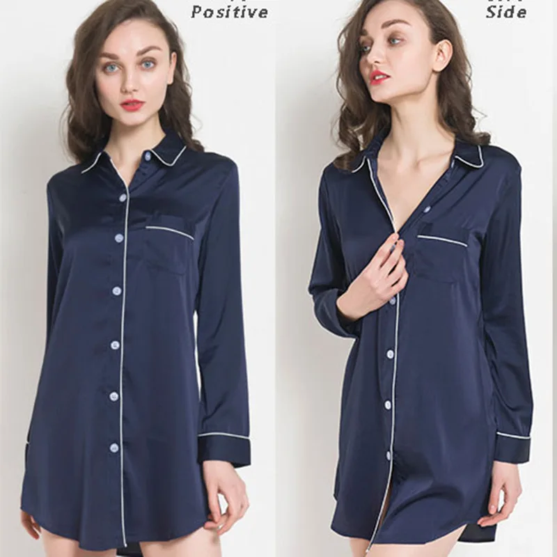 

Autumn nightshirts women nightgowns sleepwear Winter sleepshirts Women night dress satin slip dress sexy night wear